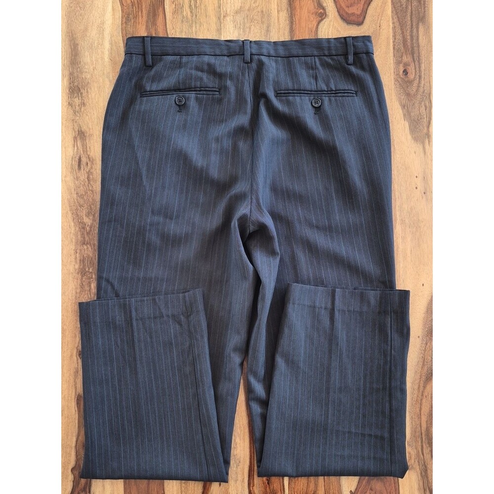 Calvin Klein Striped, 72% Wool Blend Pants Sz 33W 32L - Picture 5 of 15